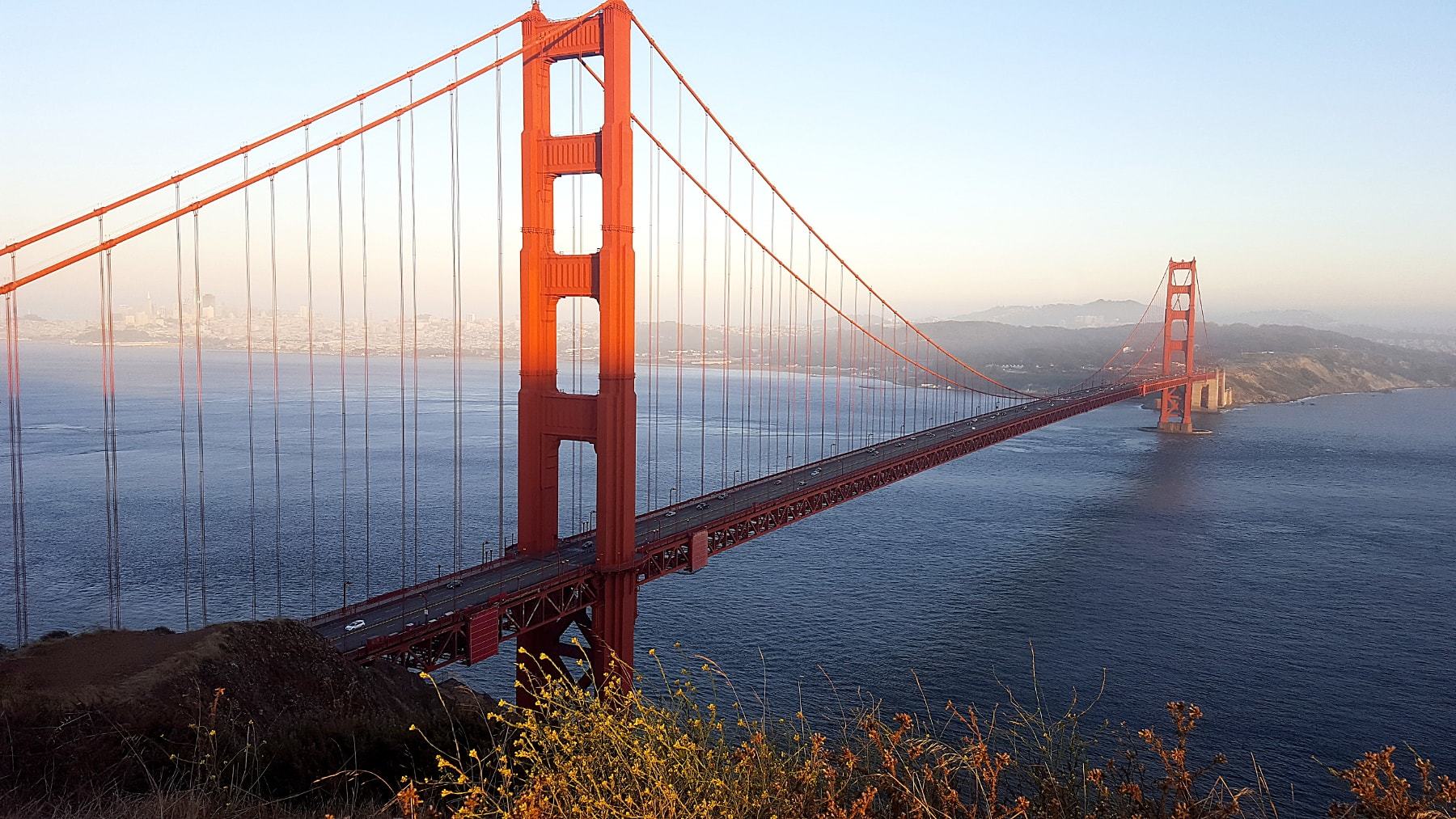 Golden Gate Bridge au coucher de soleil_5 jours à San Francisco